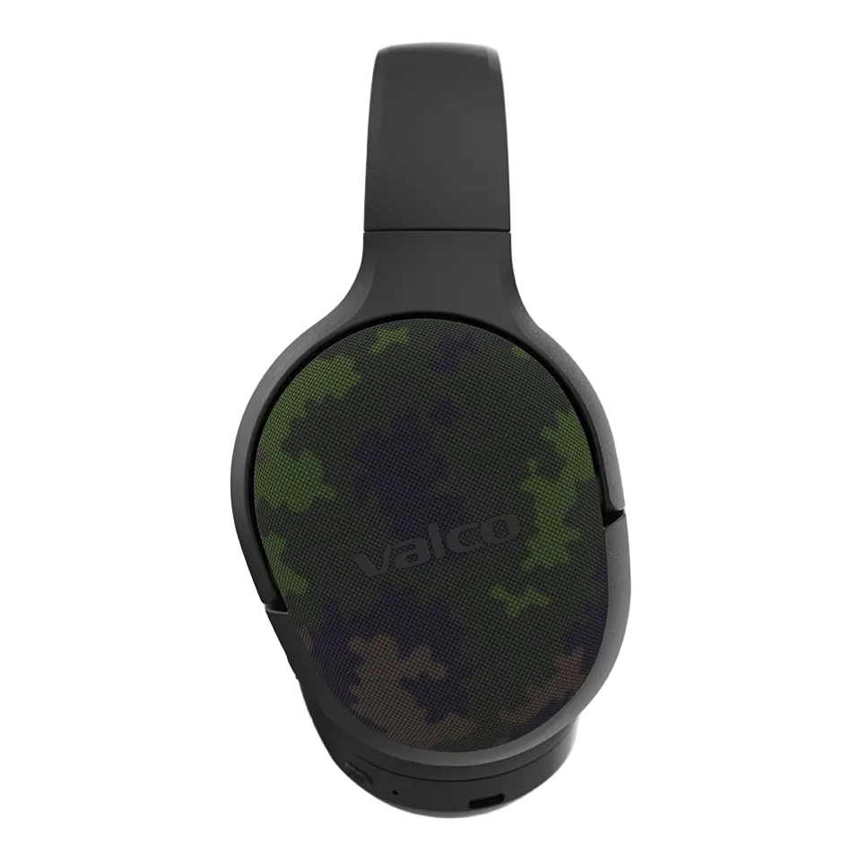 Mustat VMK25.2-kuulokkeet, vihreä maastokuvioitu Skin-kuori